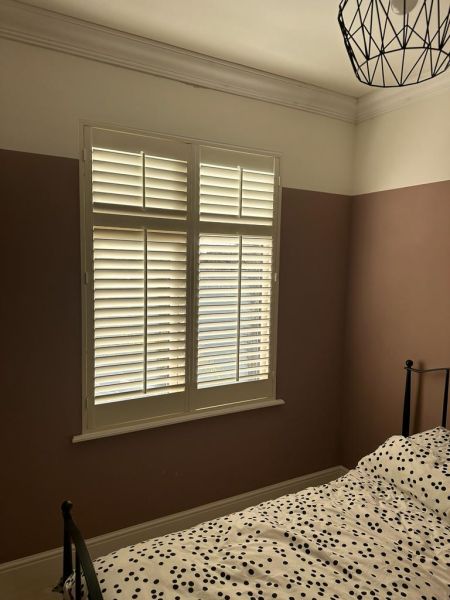 Hardwood Shutters installed to this Bedroom window in Hinckley recently, Shutters are a great option for Bedrooms offering great light filtering properties.

Hardwood
63mm Louvre 
Central tilt
White: Swipe To View More Images