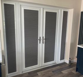 Perfect fit pleated blinds in cellular blockout material: Click Here To View Larger Image