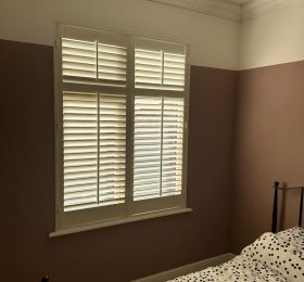 Hardwood Shutters installed to this Bedroom window in Hinckley recently, Shutters are a great option for Bedrooms offering great light filtering properties.

Hardwood
63mm Louvre 
Central tilt
White: Click Here To View Larger Image